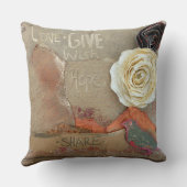 ミックスメディアアートことわざラブホ与えープ共有 クッション (裏面)