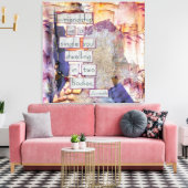 ミックスメディアアートの友情は独身の魂 キャンバスプリント (インサイチュ (リビング))