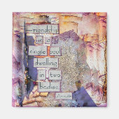 ミックスメディアアートの友情は独身の魂 マグネット (正面)