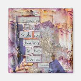 ミックスメディアアートの友情は独身の魂 マグネット