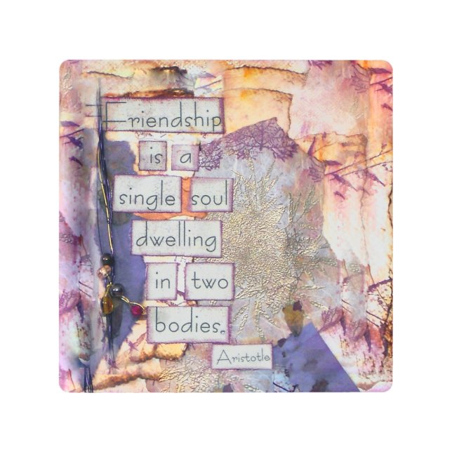 ミックスメディアアートの友情 メタルプリント (正面)