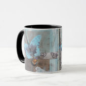 ミックスメディアアートワークバタフライ マグカップ (正面左)