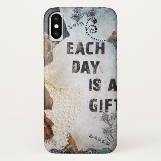 ミックスメディアアート引用文毎日贈り物 Case-Mate iPhoneケース (裏面)