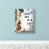 ミックスメディアアート毎日はギフト引用文 キャンバスプリント (インサイチュ (ウッドフロア))