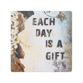 ミックスメディアアート毎日はギフト引用文 メタルプリント