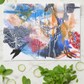 ミックスメディアカラス抽象芸術キッチンタオル キッチンタオル (折り畳み)