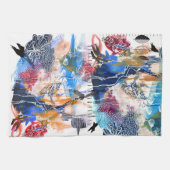 ミックスメディアカラス抽象芸術キッチンタオル キッチンタオル (横)