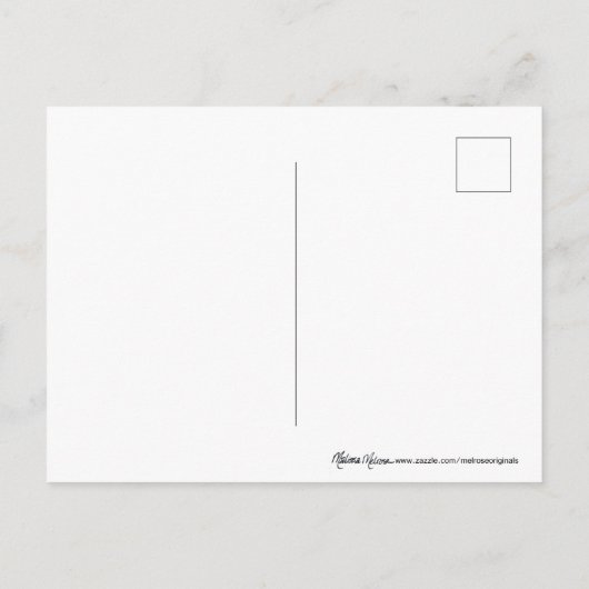 ミックスメディアクイーンビーハイブガールおもしろいお洒落アート ポストカード (裏面)