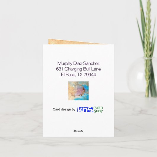 ミックスメディアコーヒー汚れジャンクジャーナルおめでとう カード (裏面)