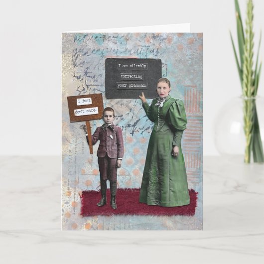 ミックスメディアスタイル誕生日カード サンキューカード (正面)