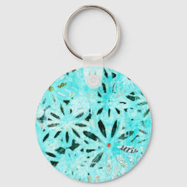 ミックスメディアデイジーアート キーホルダー