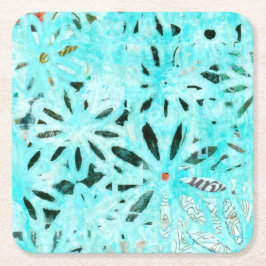 ミックスメディアデイジーアート スクエアペーパーコースター