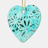 ミックスメディアデイジーアート セラミックオーナメント (左)