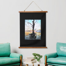 ミックスメディアデジタルアートぶら下がったのタペストリー