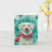 ミックスメディアドッグプリントクリスマスカードAP433B1 カード (黄色い花)