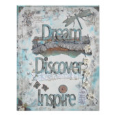 ミックスメディアドリームディスカバーインスパイア引用文アートプリント フォトプリント            (正面)