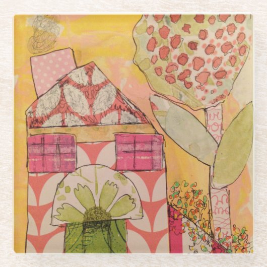 ミックスメディアハウス ガラスコースター (正面)