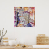 ミックスメディアフレンドシップアートプリント ポスター (キッチン)