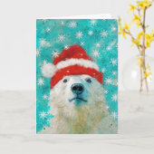 ミックスメディアポーラベアプリントホリデーカードAP456B1 カード (黄色い花)