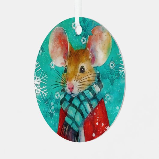 ミックスメディアマウスプリントオーナメントAP451B1 メタルオーナメント (正面左)