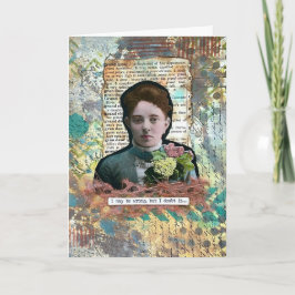 ミックスメディアヴィンテージスタイルグリーティングカード サンキューカード