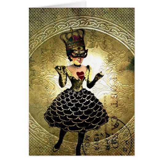 ミックスメディア人形デジタルアート、ハート女王 (正面)