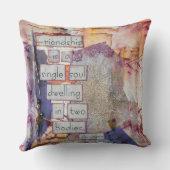 ミックスメディア引用文友情は独身の魂 クッション (裏面)