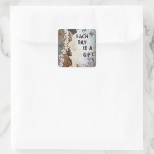 ミックスメディア引用文毎日はギフト スクエアシール (バッグ)
