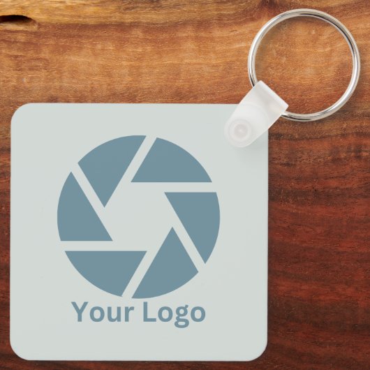 ミックスメディア抽象芸術グレーグレーブルーQRコード キーホルダー (裏面)