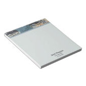 ミックスメディア抽象芸術グレーグレーブルーQRコード ノートパッド (アングル)