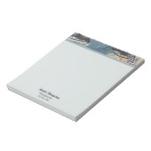 ミックスメディア抽象芸術グレーグレーブルーQRコード ノートパッド (回転)