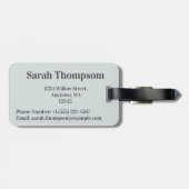 ミックスメディア抽象芸術グレーブルーイニシャルモノグラム ラゲッジタグ (裏面横)