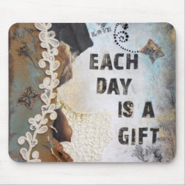 ミックスメディア毎日ギフト引用文アート マウスパッド