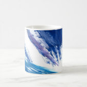 ミックスメディア水彩ブルー抽象芸術 コーヒーマグカップ (中央)
