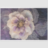 ミックスメディア牡丹、ダークパープル、薄紫、グレー 薄葉紙 (正面)