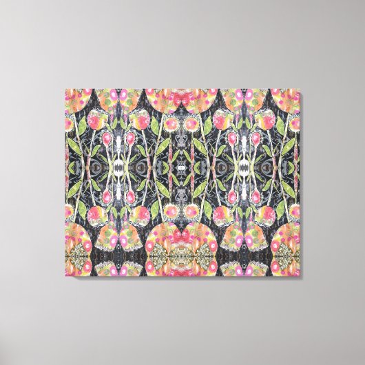 ミックスメディア花抽象芸術 キャンバスプリント (正面)