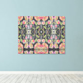 ミックスメディア花抽象芸術 キャンバスプリント (インサイチュ (ウッドフロア))