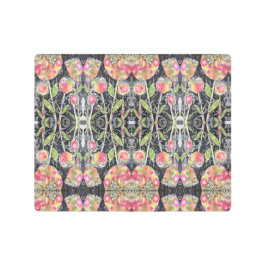 ミックスメディア花抽象芸術 メタルプリント