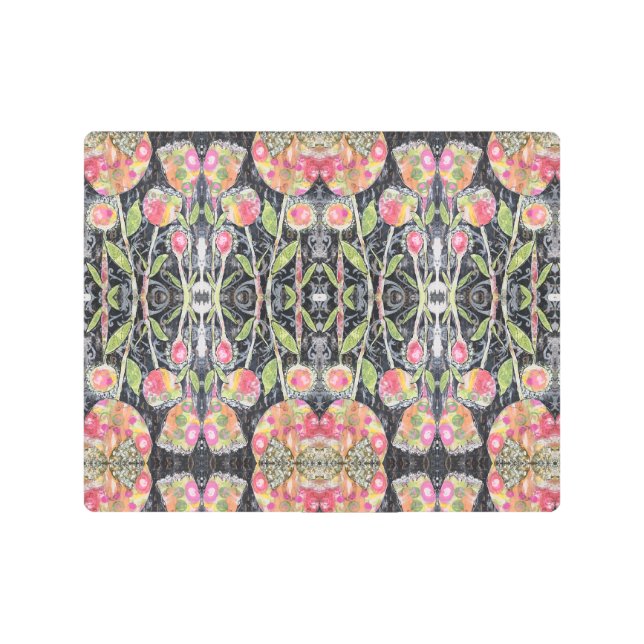 ミックスメディア花抽象芸術 メタルプリント (正面)