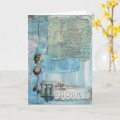 ミックスメディア メモリーズ タイポグラフィー カード (黄色い花)