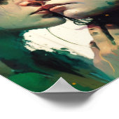 ミックスメディカラフルア愛の絵画女性 ポスター (角)