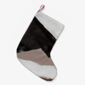 ミックスメディ絵画アのミニマリスト抽象デザイン。 スモールクリスマスストッキング (正面 (吊り時))