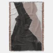 ミックスメディ絵画アのミニマリスト抽象デザイン。 スローブランケット (正面縦)