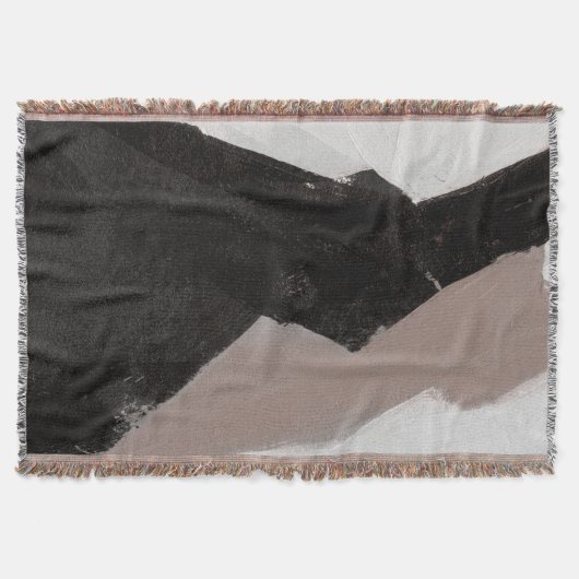 ミックスメディ絵画アのミニマリスト抽象デザイン。 スローブランケット (正面)