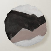 ミックスメディ絵画アのミニマリスト抽象デザイン。 ラウンドクッション (裏面)