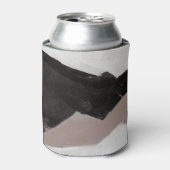 ミックスメディ絵画アのミニマリスト抽象デザイン。 缶クーラー (缶正面)