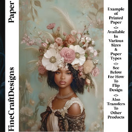 ミックスレースウーマン、フローラヘアドレスCP1クラフト紙