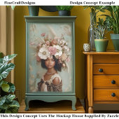 ミックスレースウーマン、フローラヘアドレCP1デコページ 薄葉紙