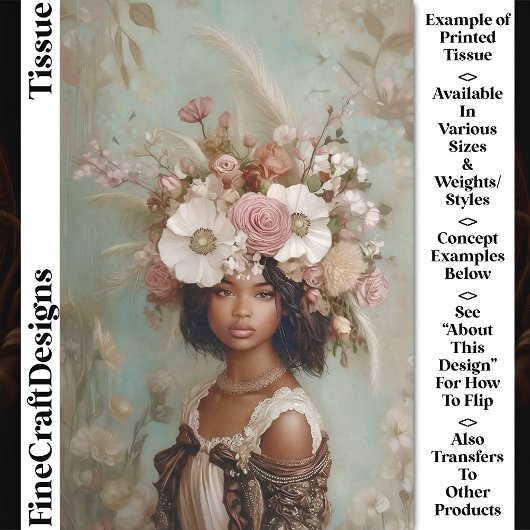 ミックスレースウーマン、フローラヘアドレCP1デコページ 薄葉紙