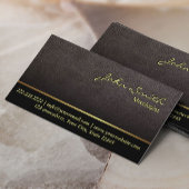 ミックスロジストバーテンダーダークレザーテクスチャ 名刺